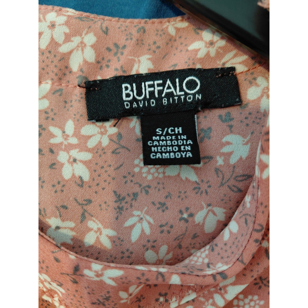 Buffalo David Bitton Ladies' Crewneck Short Sleeve Top Size Small Pink Floral S - Picture 2 of 4